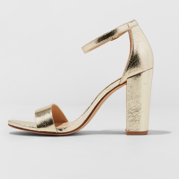 Target Gold Metallic Ankle Strap Heels 
